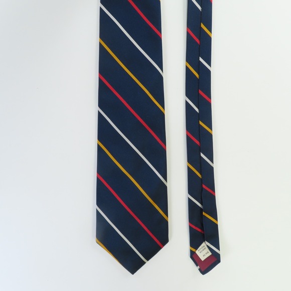 Westleigh Regiment Tie Mens Silk Red Blue Yellow Stripe Repp 3.75" Wide 56" Long - Picture 6 of 8